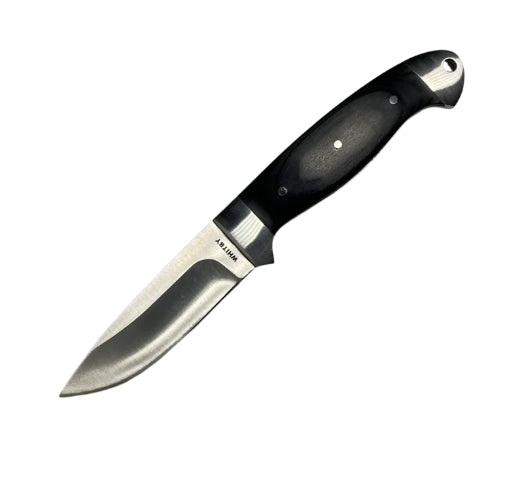 WHITBY Black Pakkawood Knife w/Sheath 3.25"