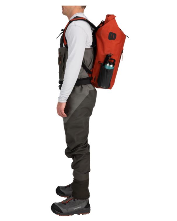 Simms Dry Creek Rolltop Backpack - Simms Orange - Sportinglife Turangi