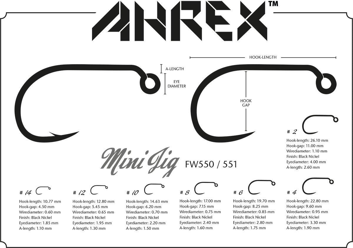 AHREX Hooks - Mini Jig Barbless FW551 - Sportinglife Turangi