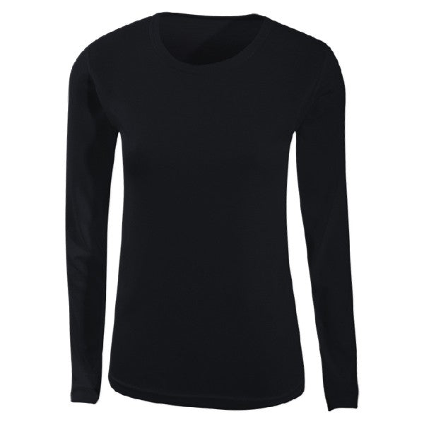 ThermaTech - Womens Essential Base Layer Long Sleeve Crew Neck Black - Sportinglife Turangi 