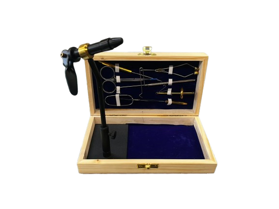 Fly Tying Kit in Wooden Box - Sportinglife Turangi 