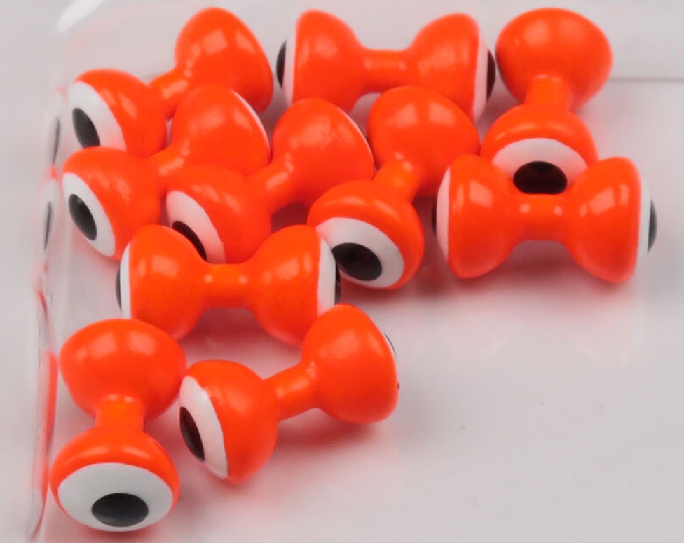 Hairline Double Pupil Lead Eyes | Fl. Orange W White and Black - Sportinglife Turangi 