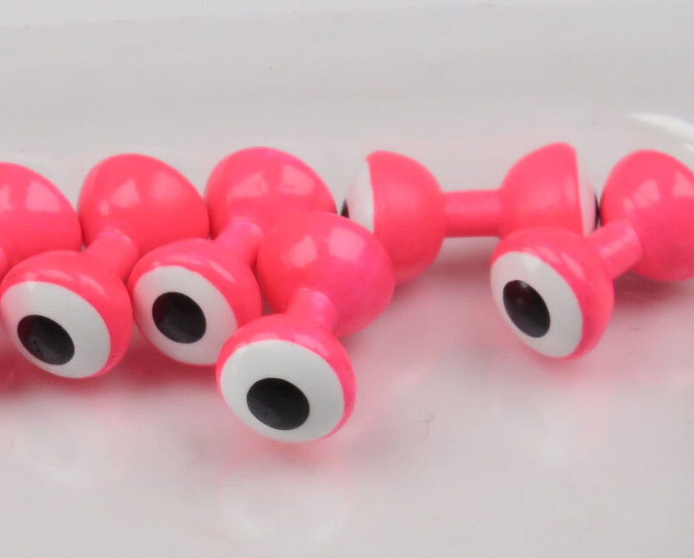 Hairline Double Pupil Lead Eyes | Hot Salmon Pink W White and Black - Sportinglife Turangi 