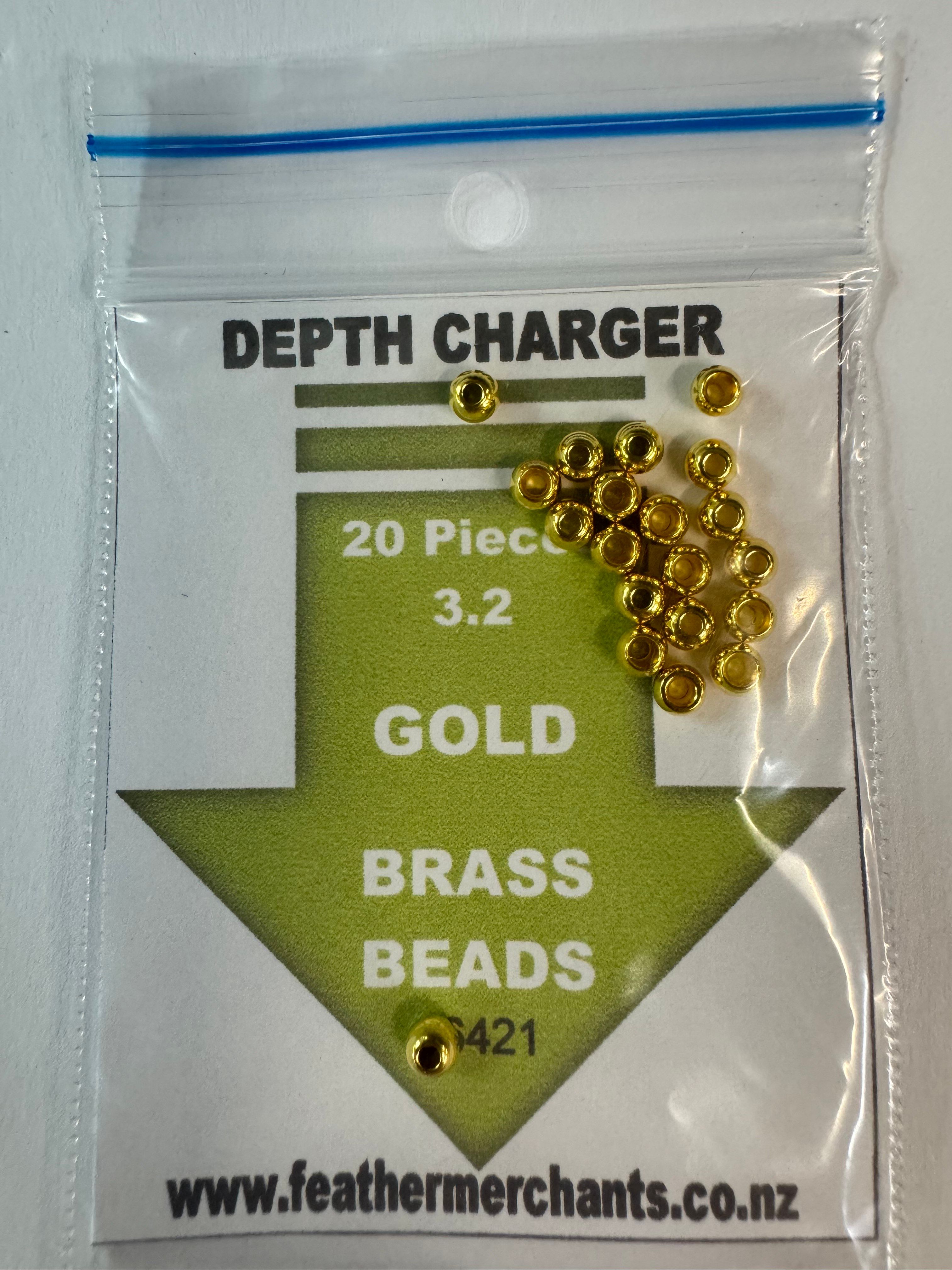 Depth Charger Counter Sunk Brass Beads - Sportinglife Turangi 