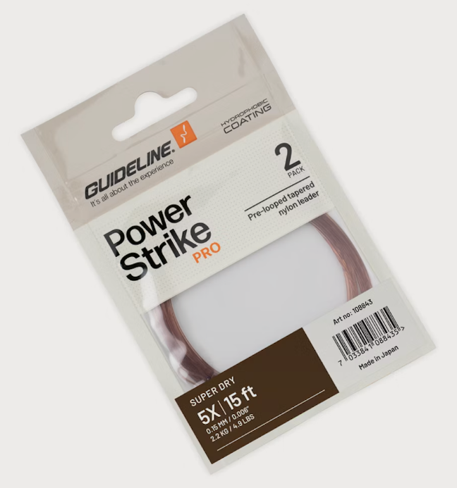 Guideline Power Strike PRO Super Dry 15ft Tapered Leader - 2 pack - Sportinglife Turangi 