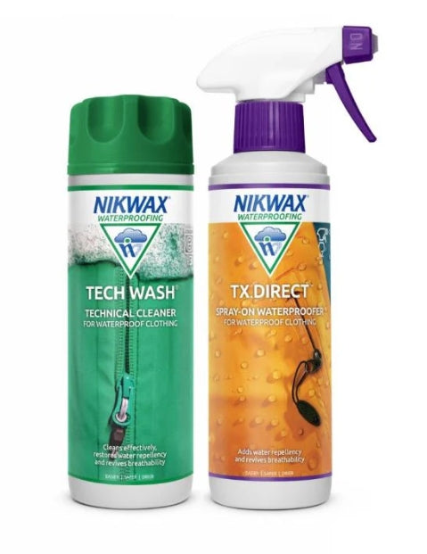NIKWAX Tech Wash + TX Direct Spray-on (300ml twin pack) - Sportinglife Turangi 