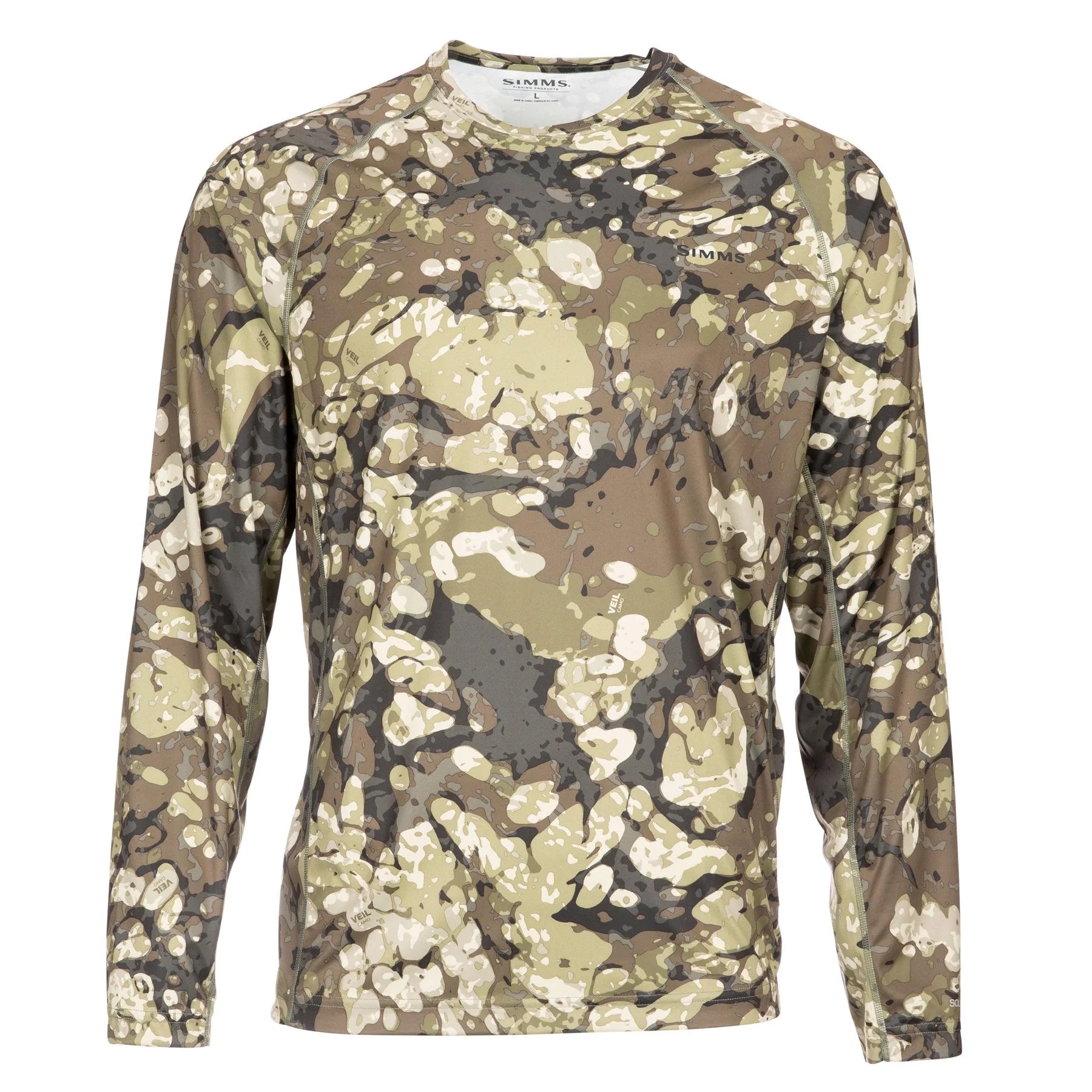 Simms Solarflex LS Crewneck Riparian Camo - Sportinglife Turangi 