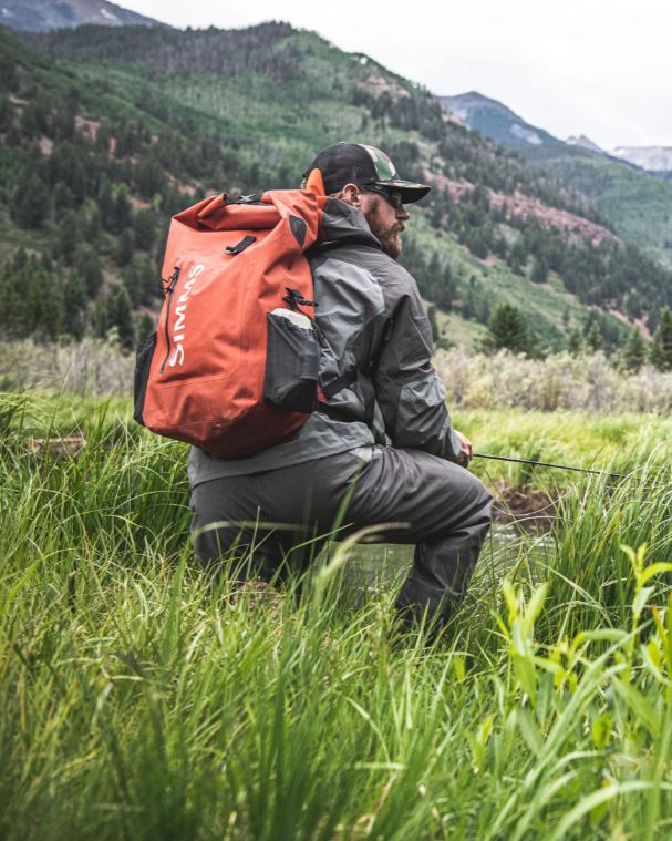 Simms Dry Creek Rolltop Backpack - Simms Orange - Sportinglife Turangi 