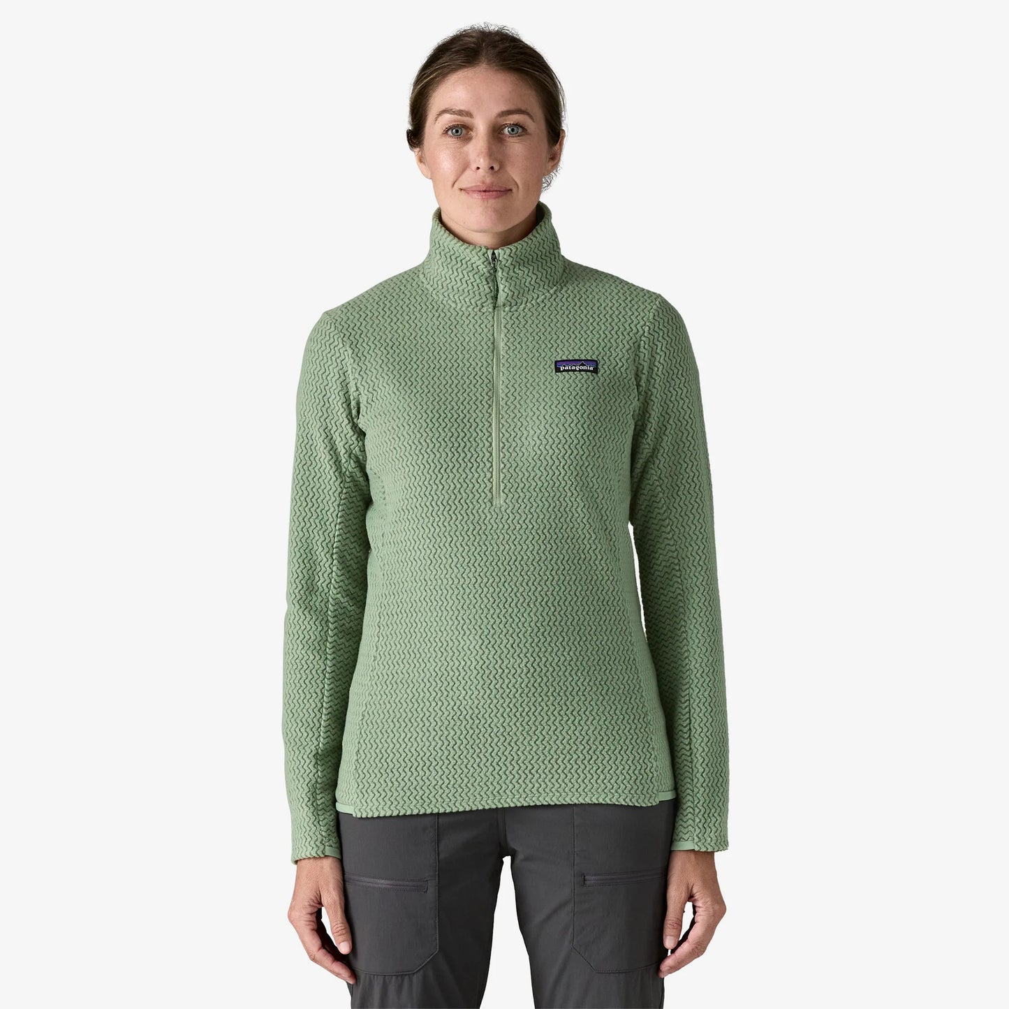 Patagonia Womens R1 Air Fleece Zip Neck - Elwood Green