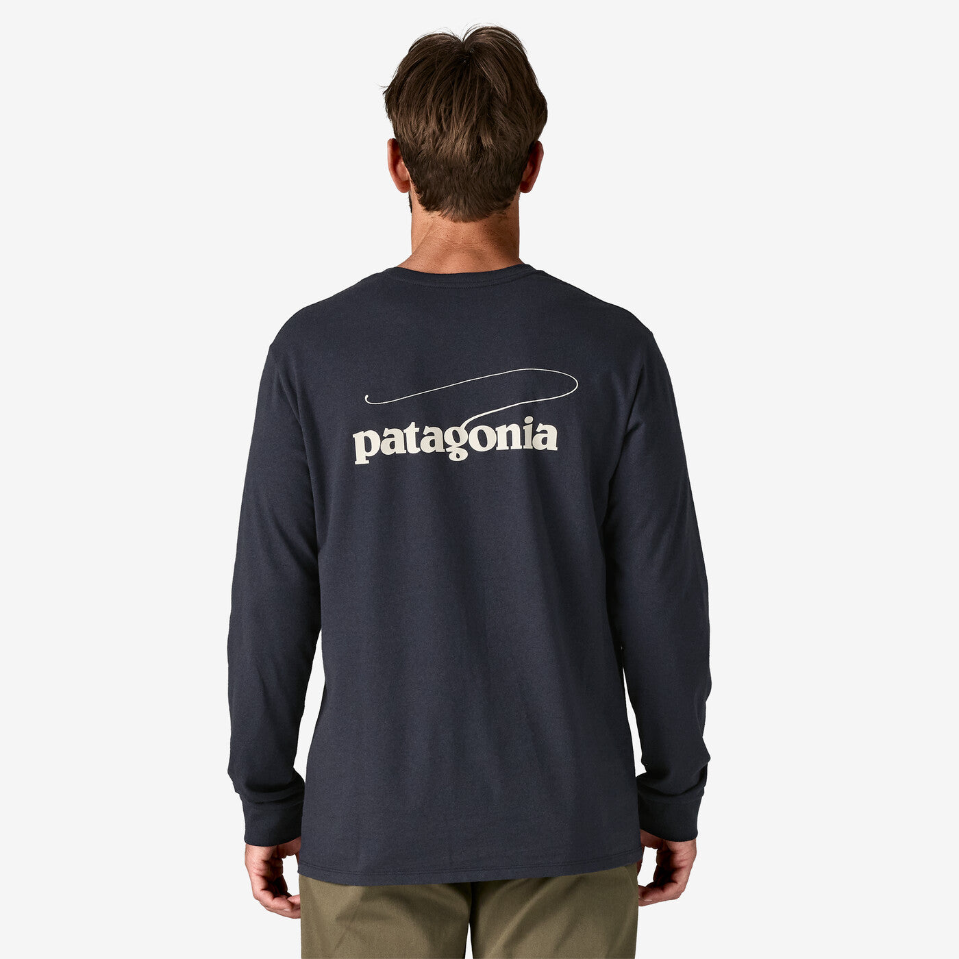 Patagonia Men's Casting Logo Responsibili-Tee Long Sleeve - Smolder Blue