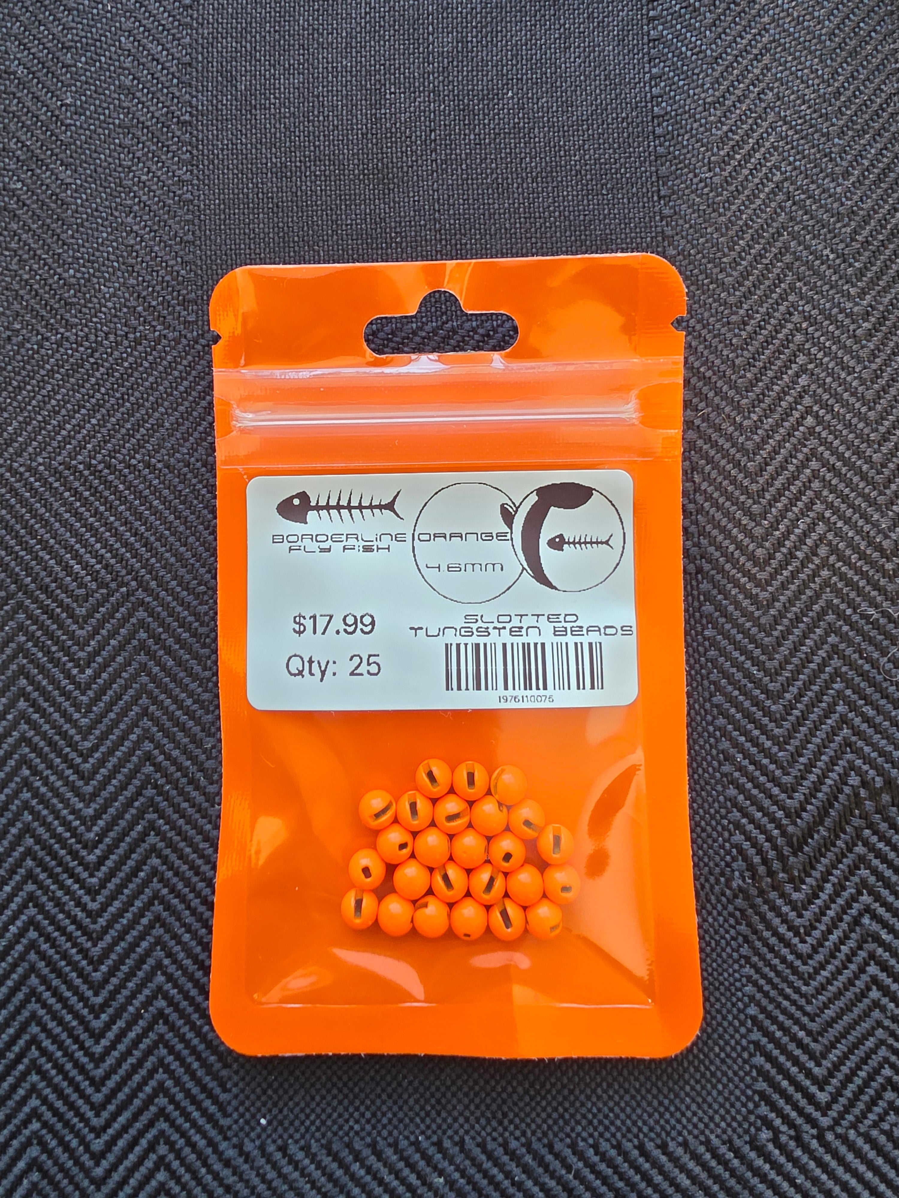 Borderline Slotted Tungsten Beads - Fluoro Orange