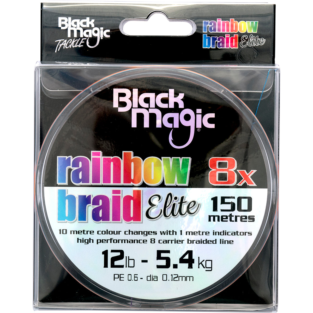 Black Magic Rainbow Braid Elite- 12lb - Sportinglife Turangi 