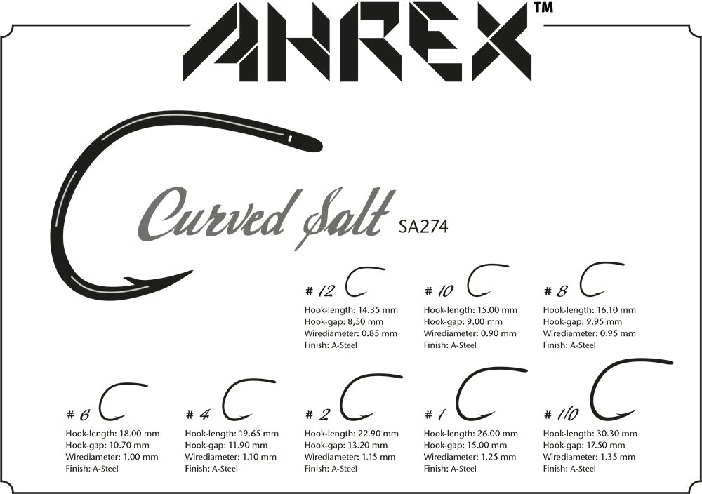 Ahrex SA254 Salt Jig Barbed #1 Fly Tying Hooks