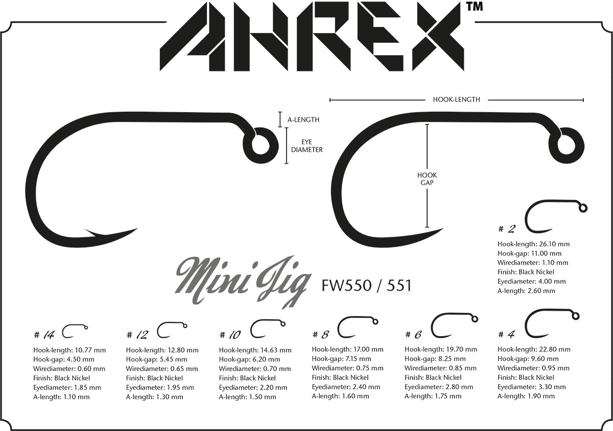 AHREX Hooks - Mini Jig Barbless FW551 - Sportinglife Turangi 