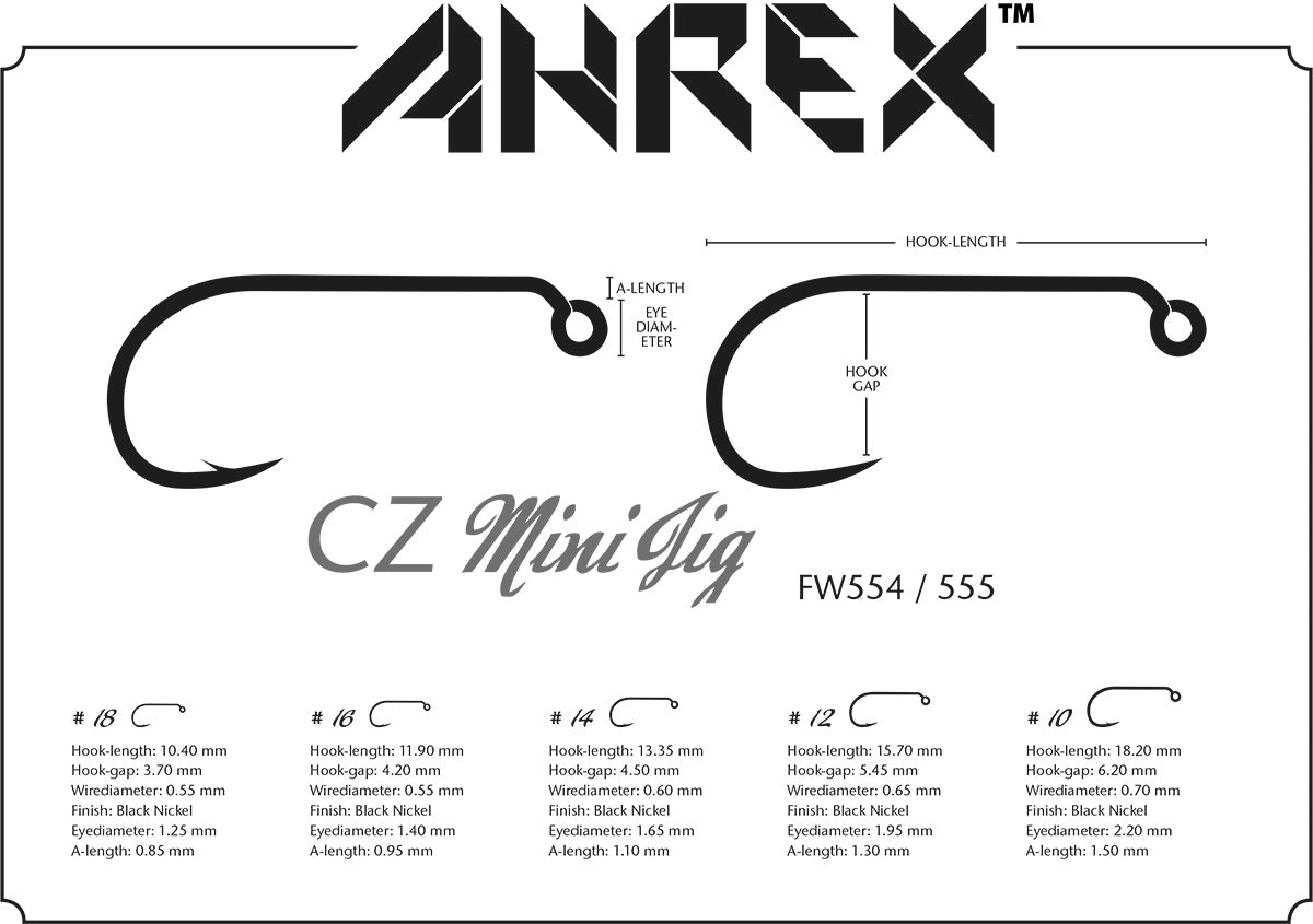AHREX Hooks - Czech Mini Jig Barbed FW554 - Sportinglife Turangi 