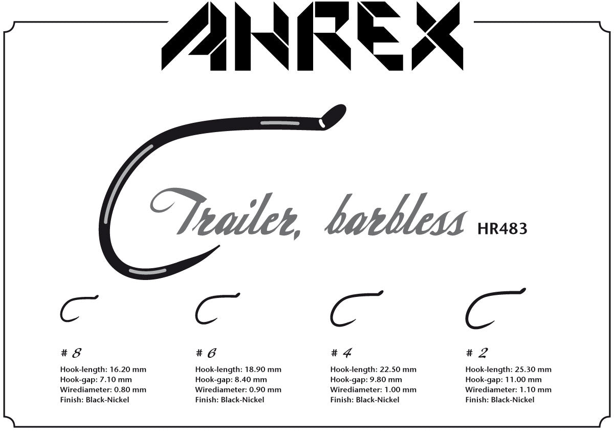 AHREX Hooks - Trailer Hook Barbless HR483 - Sportinglife Turangi 