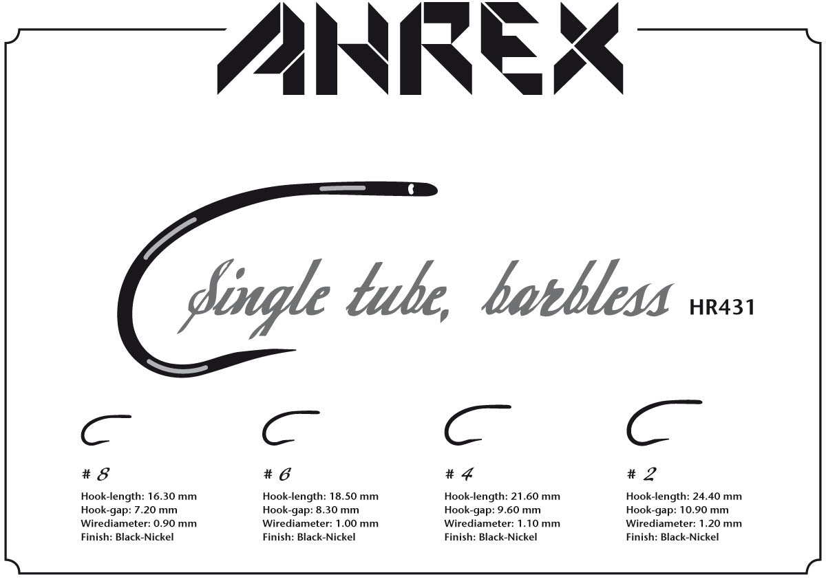 AHREX Hooks - Tube Single Hook HR431 - Sportinglife Turangi 
